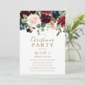 Burgundy Red Wine Gold-kerstfeest Kaart (Staand voorkant)