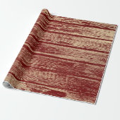 Burgundy Red Wine Gold Wood Shabby Foxier Cadeaupapier (Uitgerold)