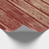 Burgundy Red Wine Gold Wood Shabby Foxier Cadeaupapier (Hoek)