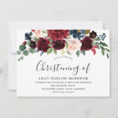 Burgundy Red Wine Modern Christening Uitnodiging (Voorkant)