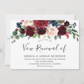 Burgundy Red Wine Modern Vow Renewal Invite Kaart (Voorkant)