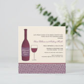 Burgundy Red Wine Tasting Weddenschap Rehearsal Di Kaart (Staand voorkant)