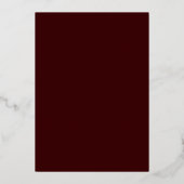 Burgundy Red Wine Wedding Golden Sparkle Folie Uitnodiging (Achterkant)