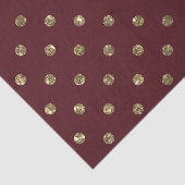 BURGUNDY RED WITH GOLD GLITTER LOOK DOTS TISSUEPAPIER (Detail)