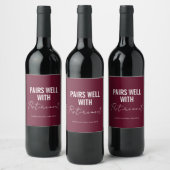 Burgundy Retirement Wine Label Wijn Etiket (Flessen)