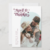 Burgundy Retro Love & Bedankt White Arch Wedding (Voorkant)
