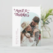 Burgundy Retro Love & Bedankt White Arch Wedding (Staand voorkant)