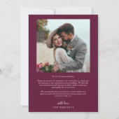 Burgundy Retro Love & Bedankt White Arch Wedding (Achterkant)