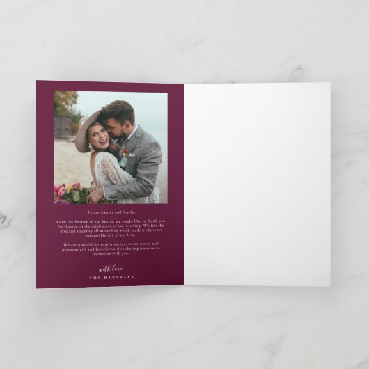 Burgundy Retro Love & Bedankt White Arch Wedding (Binnen)