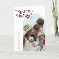 Burgundy Retro Love & Bedankt White Arch Wedding