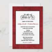 Burgundy Retro Tandem Bicycle Wedding Kaart (Voorkant)