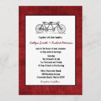 Burgundy Retro Tandem Bicycle Wedding