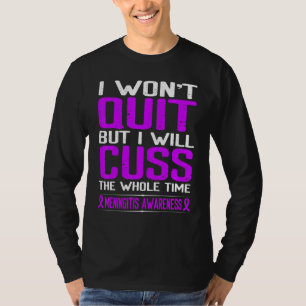 Burgundy Ribbon Cuss stopt niet met het bestrijden T-shirt