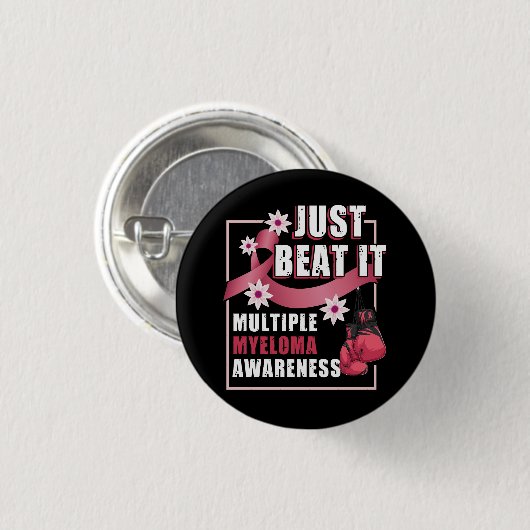 Burgundy Ribbon Family Myeloma Cancer Awareness Bu Ronde Button 3,2 Cm (Voorkant /achterkant)