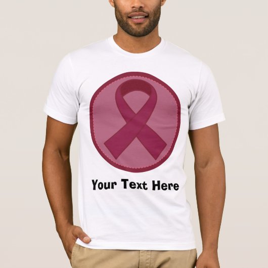 Burgundy Ribbon - Gepersonaliseerd T-shirt (Voorkant)