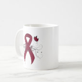 Burgundy Ribbon met Butterfly Koffiemok (Voorkant links)