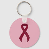 Burgundy Ribbon Support Awareness Sleutelhanger (Voorkant)