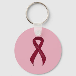 Burgundy Ribbon Support Awareness Sleutelhanger