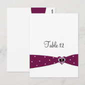 Burgundy Ribbon Table Seating Kaart (Voorkant / Achterkant)