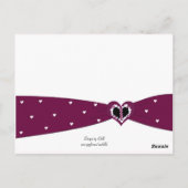 Burgundy Ribbon Table Seating Kaart (Achterkant)