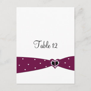 Burgundy Ribbon Table Seating Kaart