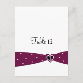 Burgundy Ribbon Table Seating Kaart