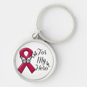 Burgundy Ribbon voor mijn Hero Sleutelhanger