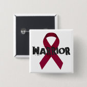Burgundy Ribbon Warrior Button (Voorkant /achterkant)