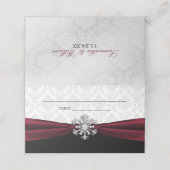 Burgundy Ribbon Winter Wedding Plaatskaartje (Buitenkant ongevouwen)