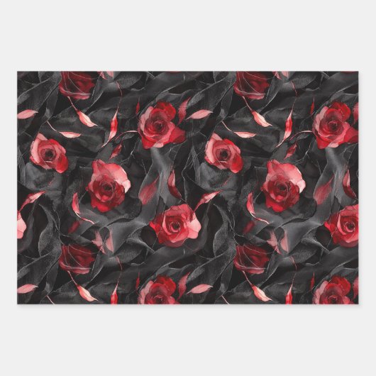 Burgundy Rode Chic Abstracte Bruidsdouche Inpakpapier Vel (Voorkant 2)