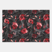 Burgundy Rode Chic Abstracte Bruiloft Feest Inpakpapier Vel (Voorkant 2)