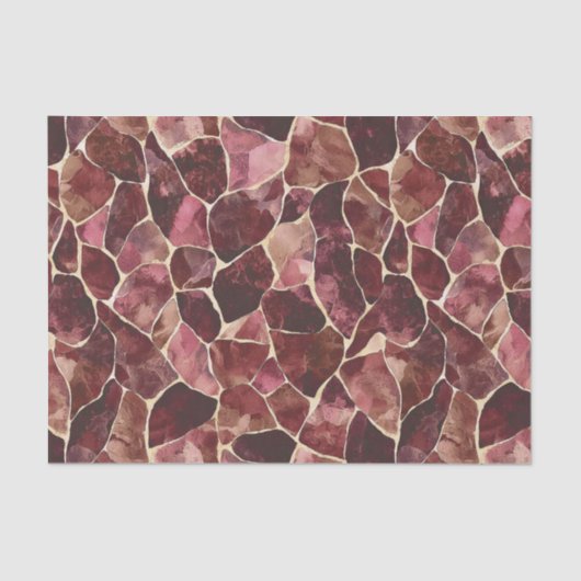 Burgundy Rode Chic Abstracte Bruiloftsborrel Tissuepapier (Voorkant)