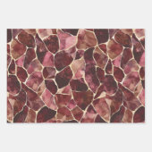 Burgundy Rode Chic Abstracte Bruiloftsdouche Inpakpapier Vel (Voorkant 3)