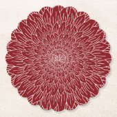 Burgundy rode herhalende bloem bloemrijk botanisch kartonnen onderzetters (Voorkant)