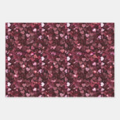 Burgundy Rode Kus Lippen Harten Bruiloft Love Inpakpapier Vel (Voorkant 3)