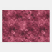 Burgundy Rode Kus Lippen Harten Bruiloft Love Inpakpapier Vel (Voorkant)