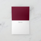 Burgundy Rode Roos Rustieke Trouw Dank Je Bedankkaart (Binnen)