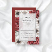 Burgundy Rode Rozen Anemoon Bloem Bruiloft RSVP Kaart