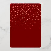 Burgundy Rode Vallende Harten Bruidsuitvaart Folie Uitnodiging (Achterkant)