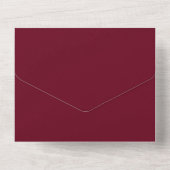 Burgundy Romantic Elegant Botanical Wedding All In One Uitnodiging (Achterkant)