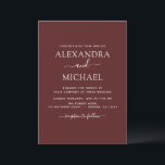 Burgundy Romantic Wedding Modern Typografie Kaart<br><div class="desc">De Burgundy Romantic Wedding Spring of Summer Wedding Invitations - omvat mooie en elegante scripttypografie met een moderne,  eenvoudige en klassieke kleur voor de speciale dag van de bruiloft.</div>