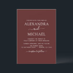 Burgundy Romantic Wedding Modern Typografie Kaart<br><div class="desc">De Burgundy Romantic Wedding Spring of Summer Wedding Invitations - omvat mooie en elegante scripttypografie met een moderne,  eenvoudige en klassieke kleur voor de speciale dag van de bruiloft.</div>
