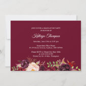 Burgundy Rood Bloemstuk Afstudeerfoto Afstudeerfee Kaart (Achterkant)