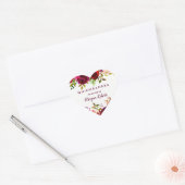 Burgundy Rood Boho Bloem Quinceanera Hart Sticker (Envelop)