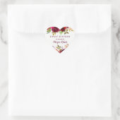 Burgundy Rood Boho Bloemrijke Sweet Sixteen 16 Ver Hart Sticker (Tas)