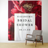 Burgundy Rood Bruiloftsfeest Foto Achtergrond Wandkleed (In situ)