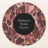 Burgundy Rood Chic Abstract Bruidsboeket Ronde Kartonnen Onderzetter (Voorkant)