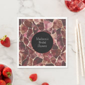Burgundy Rood Chic Abstract Bruidsboeket Servet (Insitu)