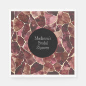 Burgundy Rood Chic Abstract Bruiloftsborrel Servet (Voorkant)