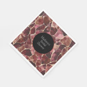 Burgundy Rood Chic Abstract Bruiloftsborrel Servet (Hoek)